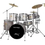 Tiger Power Drum Set 5 Drums + 3 Cymbals & Throne BMD 2600 Rock Size