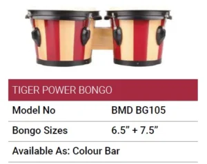 Tiger Power Bongo 6.5+7.5 Colour Bar