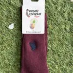 Karga Nakişli Bordo Soket Çorap