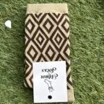 Baklava Desen Bej Soket Çorap