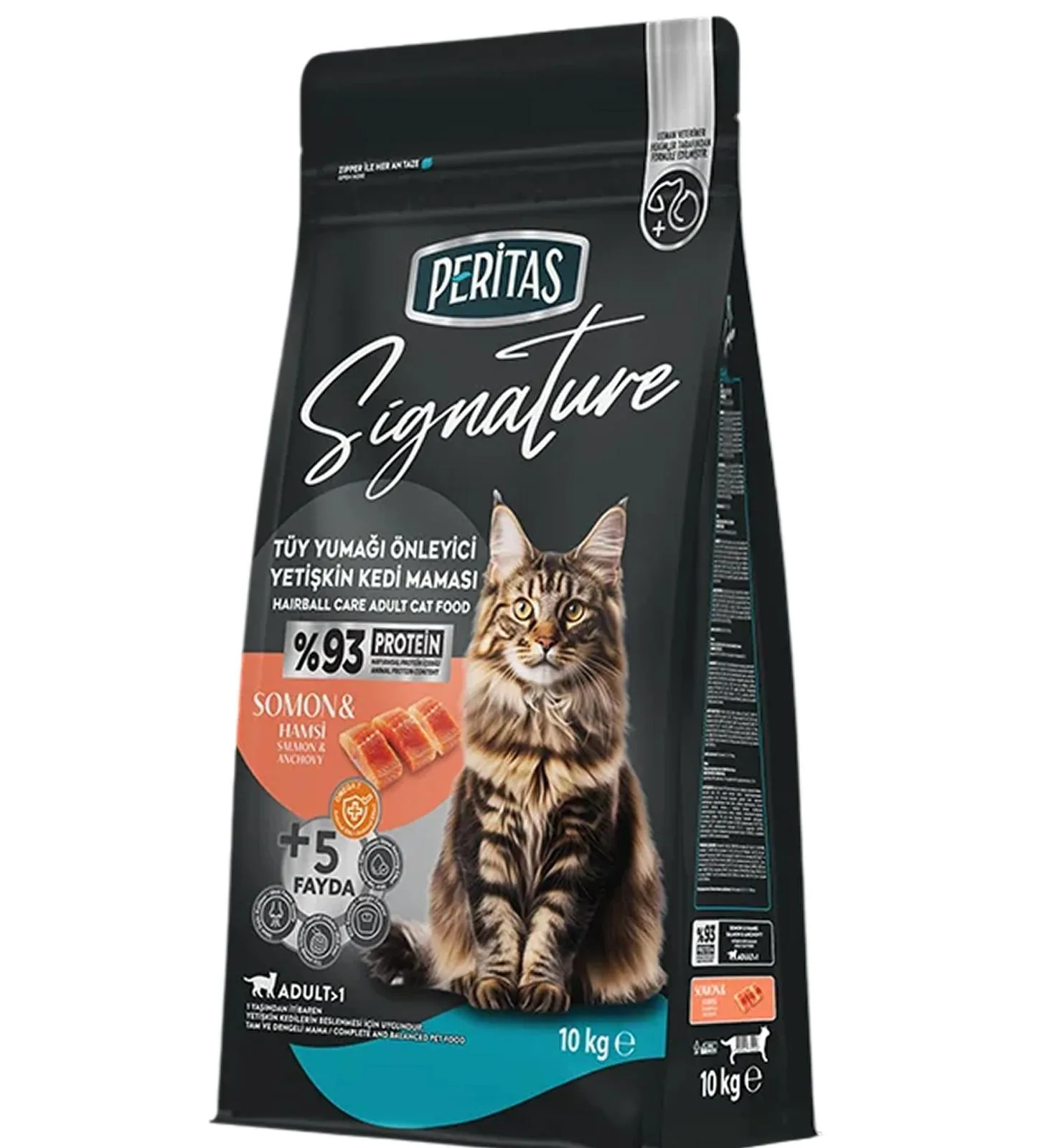 Peritas Signature Salmon Hairball Adult Cat 10Kg Kedi Kuru Maması