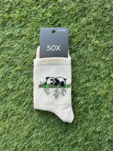 Panda Krem Tenis Çorap