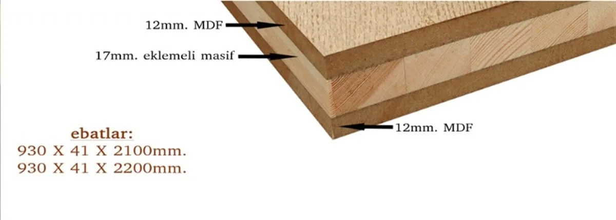 Ahşap Sandviç Panel Hareli 42CMX93CMX220CM