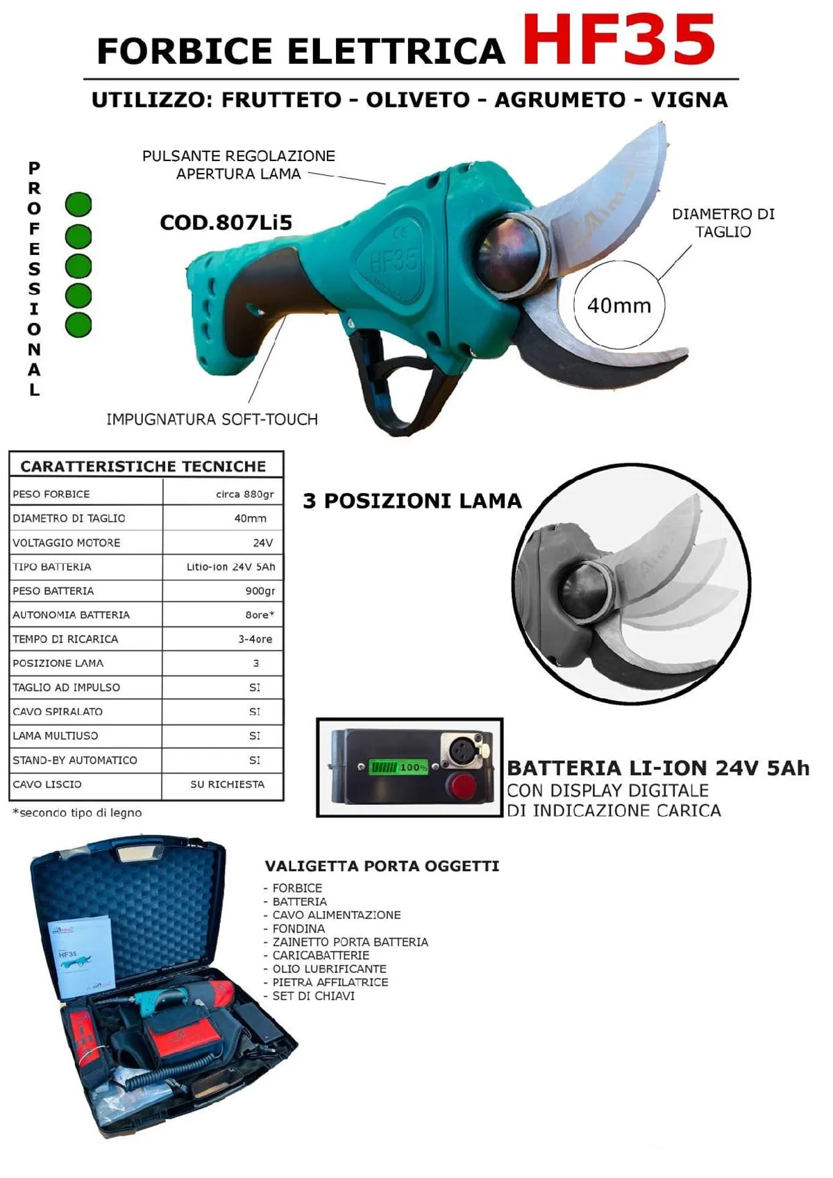 Aima Makas Budama Akülü HF35 24V 5AH Lityum