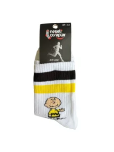 Charlie Brown Beyaz Tenis Çorap