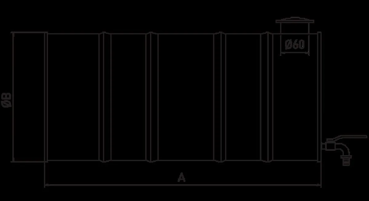 Su Tankı Galvanizli 28CMx60CM 35 Litre