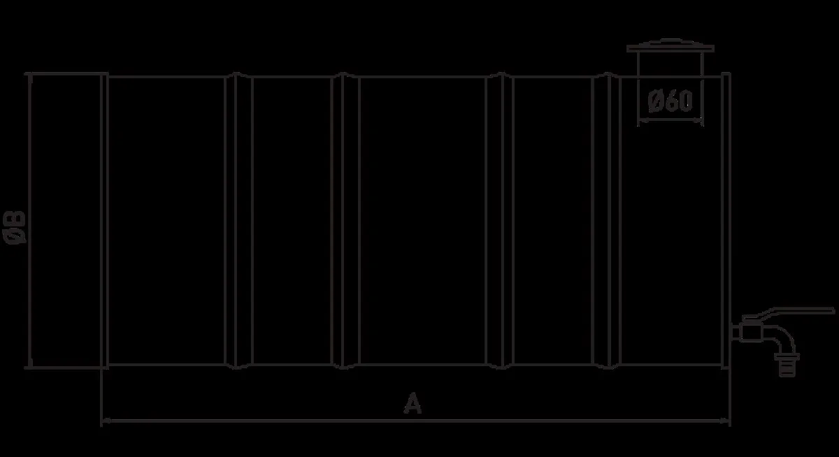 Su Tankı Galvanizli 38CMx60CM 70 Litre