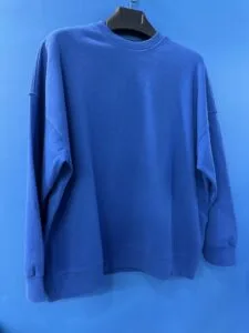 Basic Bisiklet Yaka Mavi Sweatshirt