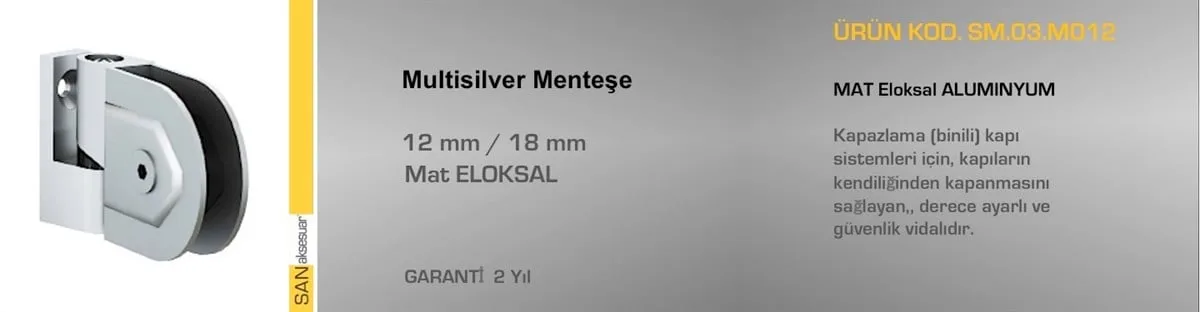 Sander Islak Zemin Compact Laminant Menteşesi Kapazlama Multi Silver
