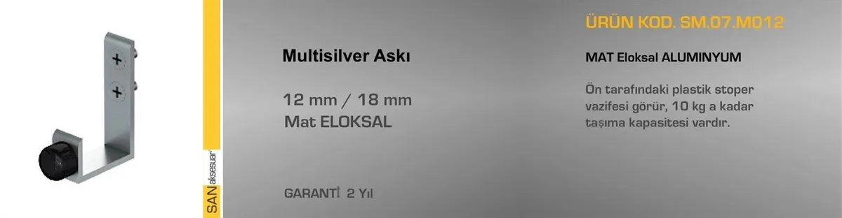 Sander Islak Zemin Compact Laminant Askısı Stoper Multi Silver