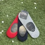 (3 Çift) Bbt Basic Gri Siyah Kirmizi Kaymayan Babet Çorap