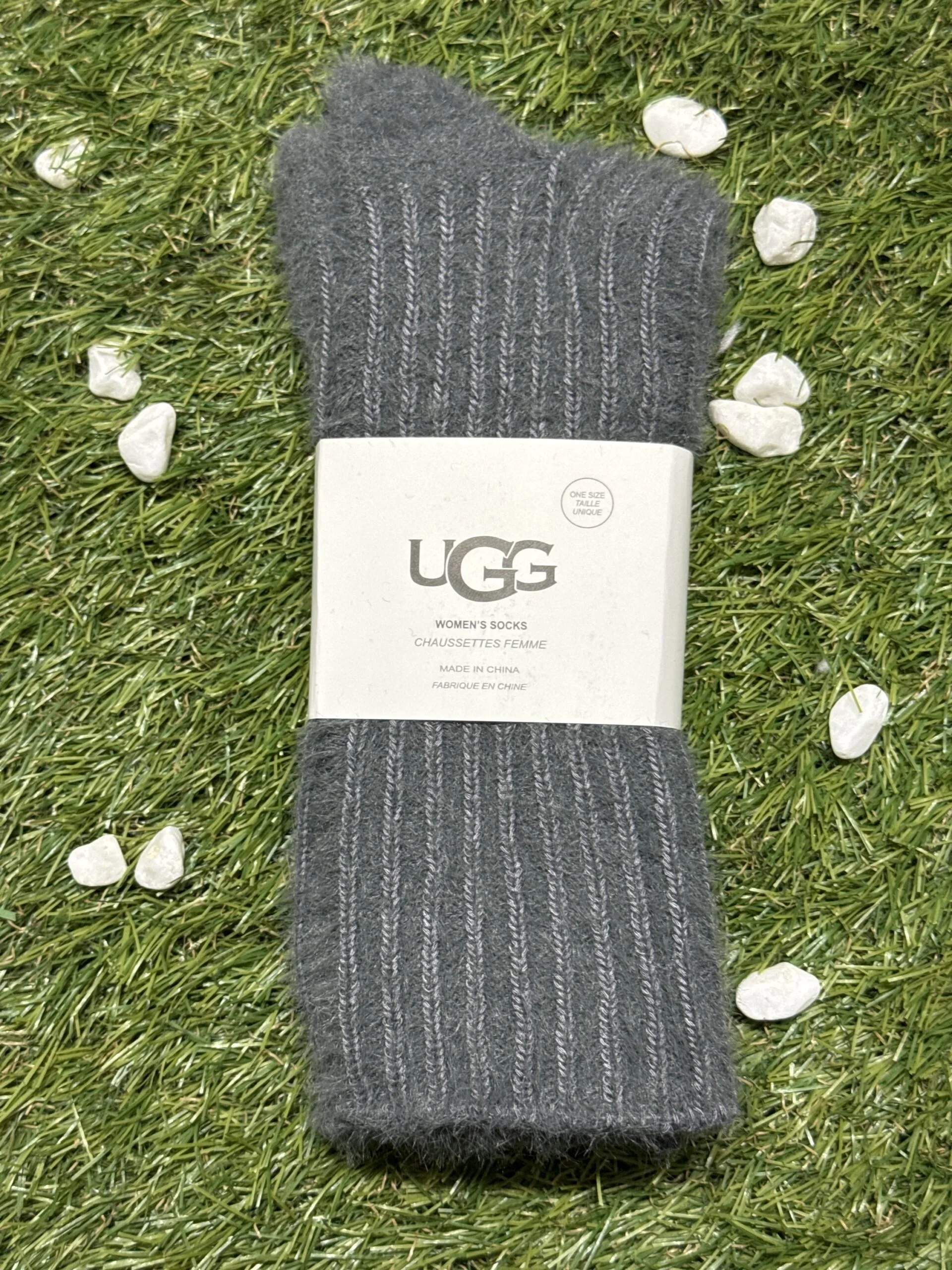 Ugg Tüylü Antrasit Polar Çorap