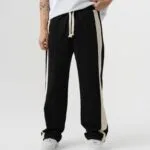 Baggy Fit Parçali Siyah Eşofman Alti