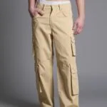 Baggy Fit Kargo Cep Hardal Renk Pantolon