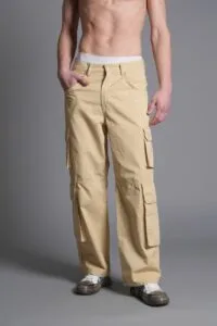 Baggy Fit Kargo Cep Hardal Renk Pantolon