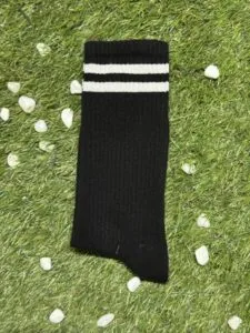 Şeritli Siyah Spor Soket Çorap