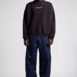 Minimal Yazi Siyah/bordo Sweatshirt