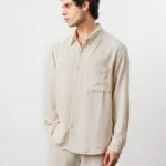 Cepli Bej Keten Gömlek