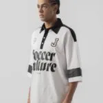 Jersey Soccer Polo Yaka Beyaz Tişört