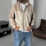 Peluş Krem Kapitone Mont