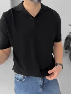 Polo Yaka Siyah Triko