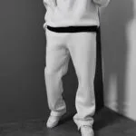 Baggy Fit Basic Ekru Eşofman Alti