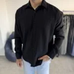 Modal Kumaş Siyah Gömlek