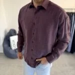 Modal Kumaş Bordo Gömlek