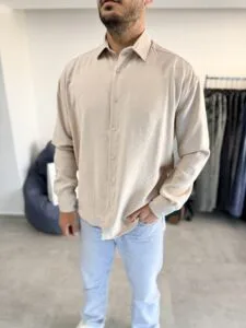 Modal Kumaş Bej Gömlek