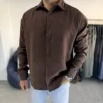 Modal Kumaş Kahverengi Gömlek