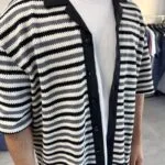 Kalin Çizgi Desenli Kisa Kollu Gömlek