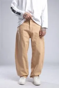 X2 Baggy Fit Hardal Renk Kot Pantolon