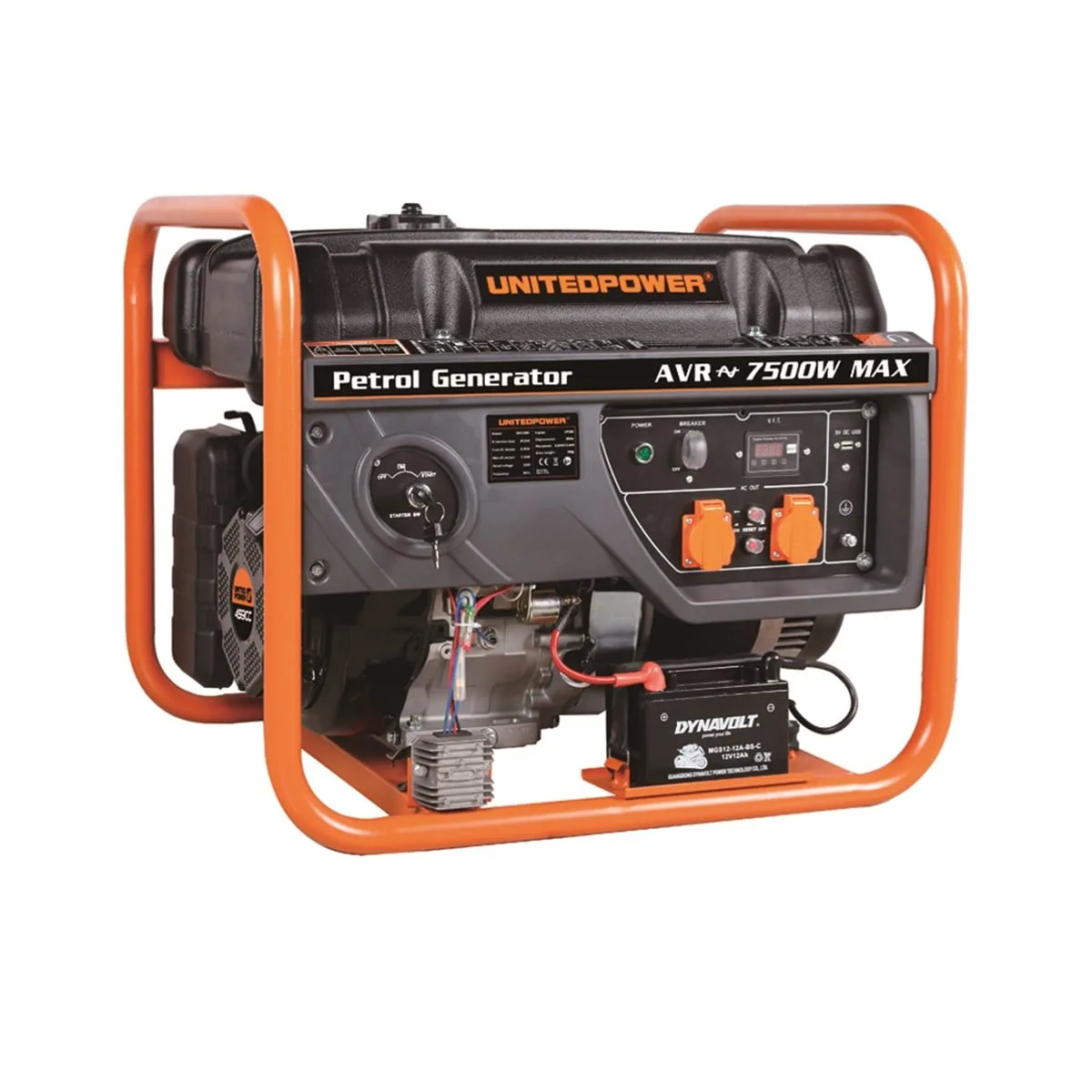 United Power Jenerator 7.5KW 9.4KVA Benzinli Starterli-Tekerlekli (Akü Ekstra)