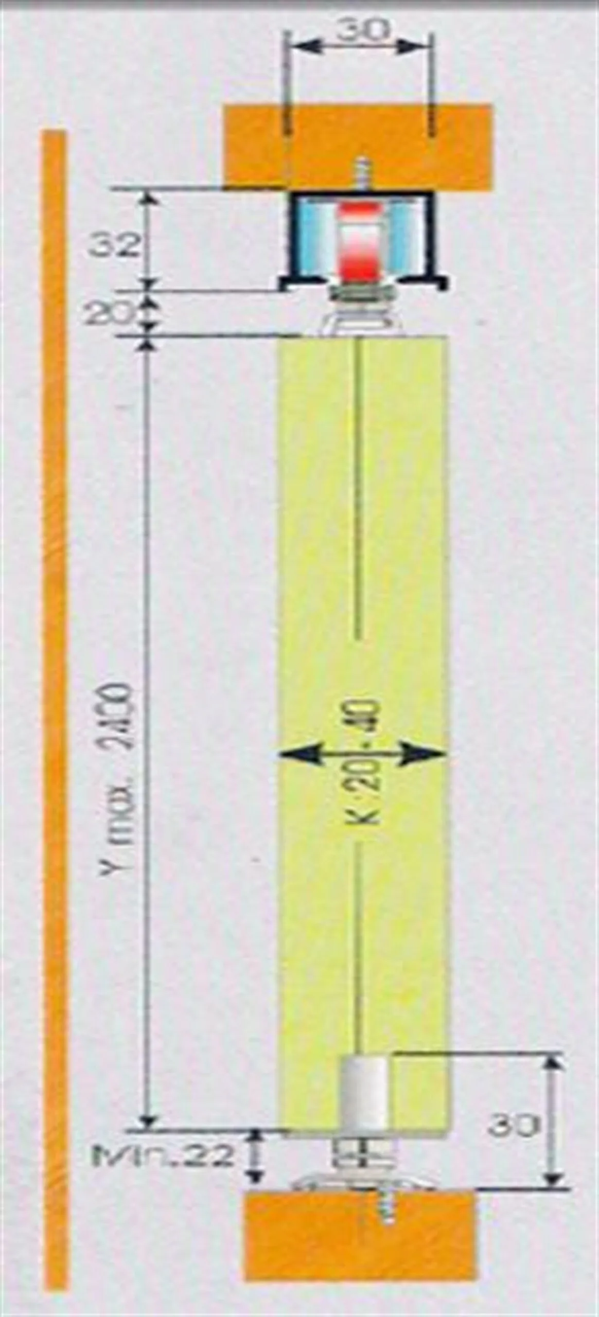 Mepa Akardiyon Kapı Rayı Aksamı 2 Kanat MKK2A
