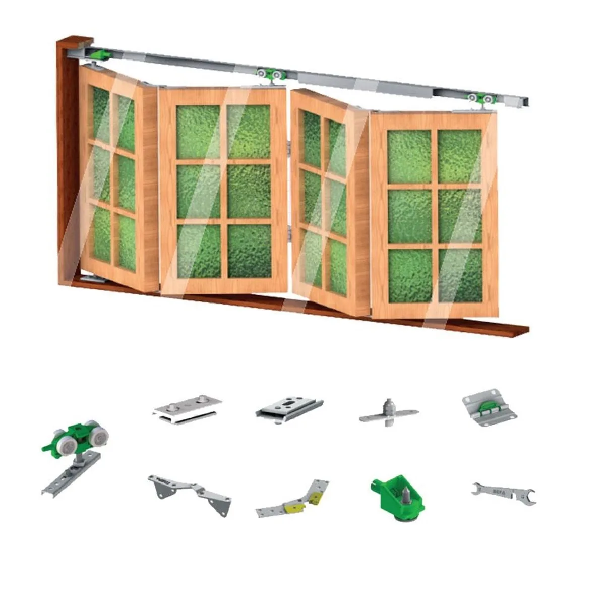 Mepa Akardiyon Kapı Rayı Aksamı 4 Kanat MKK2B