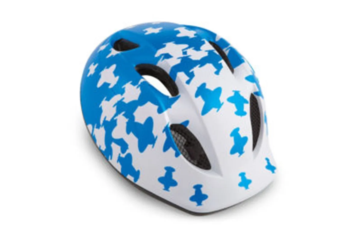 MET Kask Buddy Beyaz Mavi Uçak/Mat Cocuk
