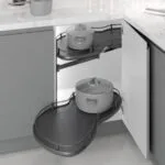 Domodek Kör Köşe Tekli Antrasit Ahşap Tabanlı Elips 900x530x750 (modul 45cm)