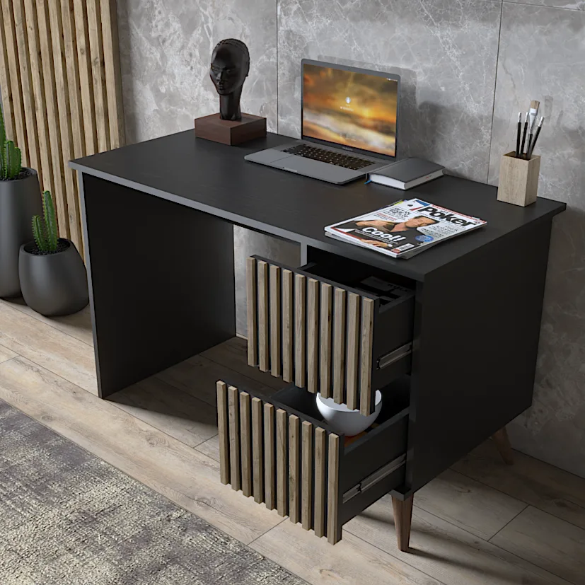 Zebra Çalışma Masası Atlantik Çam / Siyah 120CMx75CMx60CM