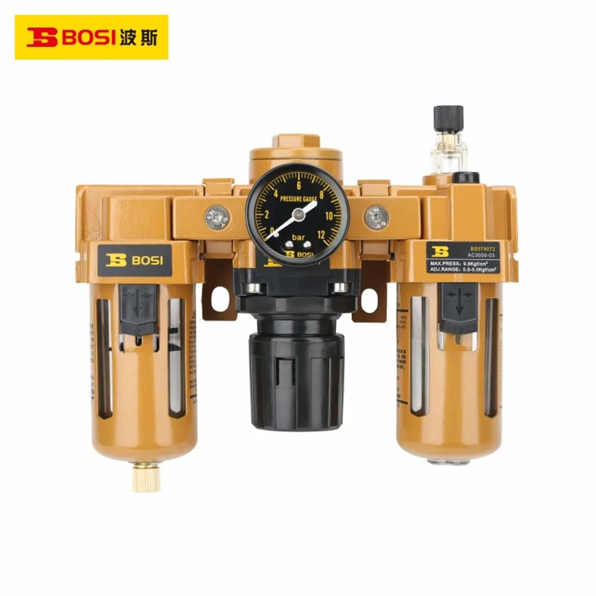 Bosi Filtre Regülatör Yağlayıcı Ve Su Tutucu 4500L/Min 3/4''-1/4''