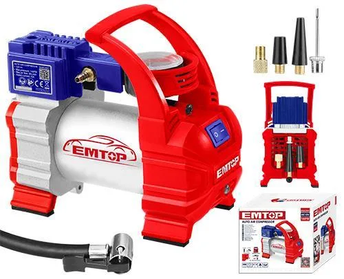 Emtop Hava Kompresörü Otomatik DC12V- 10A- 10 Bar