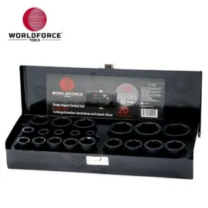World Force Lokma Seti 20 Parça 1/2'' 6 Köşe (8-24, 27, 30, 32MM) Metal Kutu