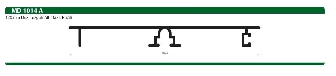 Üstün Alumınyum Baza 12Cm Düz 4.30 Metre Mat Krom