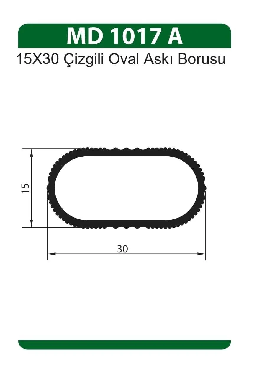 Üstün Askı Borusu Oval 25MM 6 Metre  Eloksal