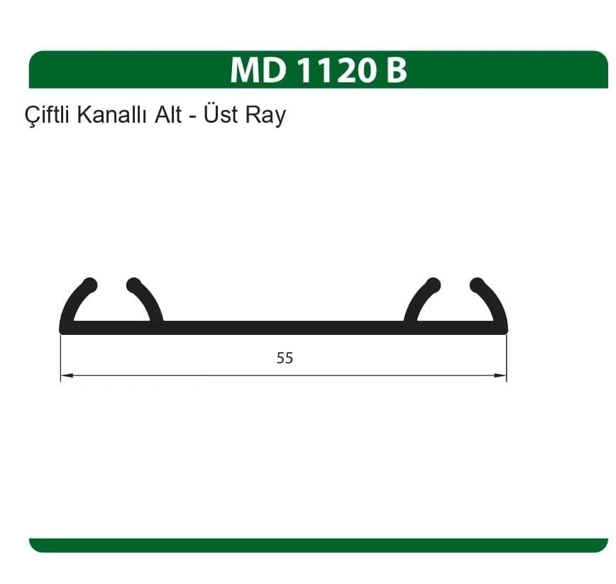 Üstün Dolap Alt Ray Mat 5 Metre Krom