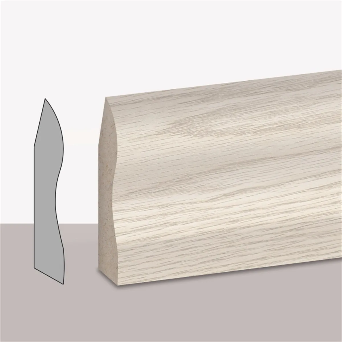 Süpürgelik 6CMX2.80MT Beyaz Meşe