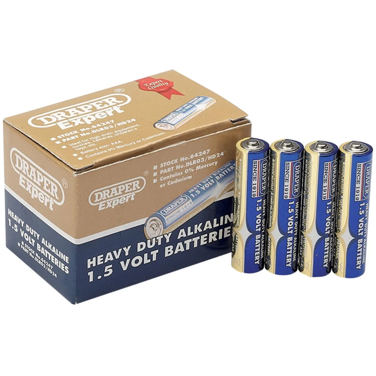 Draper Pil Aaa-Tip 1,5V (4Ad/Pk)
