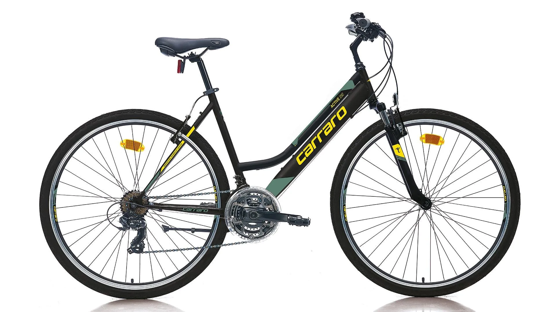 Carraro 28'' Active 292 400H 21-V Vb Mat Siyah-Sari-Yesil