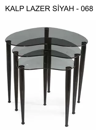 Kalp Lazer Cam Zigon Siyah