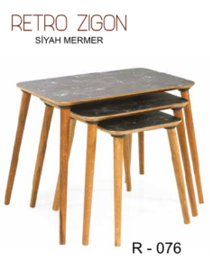 Retro Zigon Mdflam Sıyah Mermer