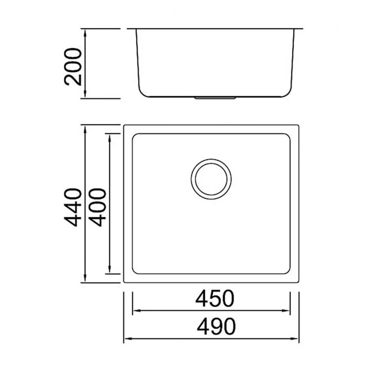 Bolang Çelik Evye Damlalıksız Derinlik 20CM 49X44